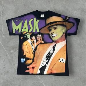 Vintage The Mask Jim Carrey AOP Sz XL All Over Print Single Stitch Reprint Shirt